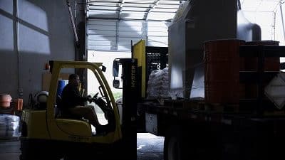 SurfacePrep Employee Loading Delivery Truck