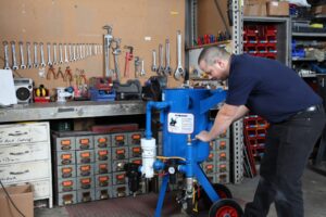 SurfacePrep Employee Loading Delivery Truck