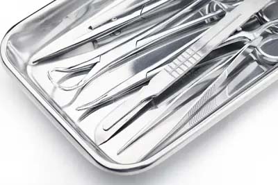 Tray of medical equipment