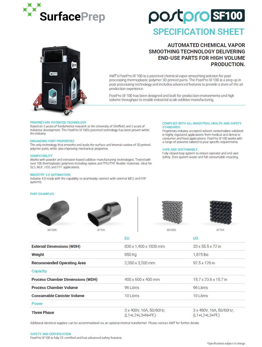 AMT PostPro SF100 machine