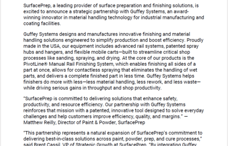 Guffey Systems and SurfacePrep Partnership